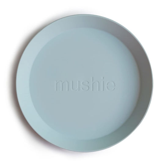 Picture of mushie Round Dinnerware Plates for Kids | Made in Denmark, Set of 2 (Powder Blue)