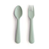 Picture of mushie Flatware Fork and Spoon Set for Kids | Made in Denmark (Sage)