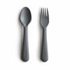 Picture of mushie Flatware Fork and Spoon Set For Kids | Made in Denmark (Smoke)