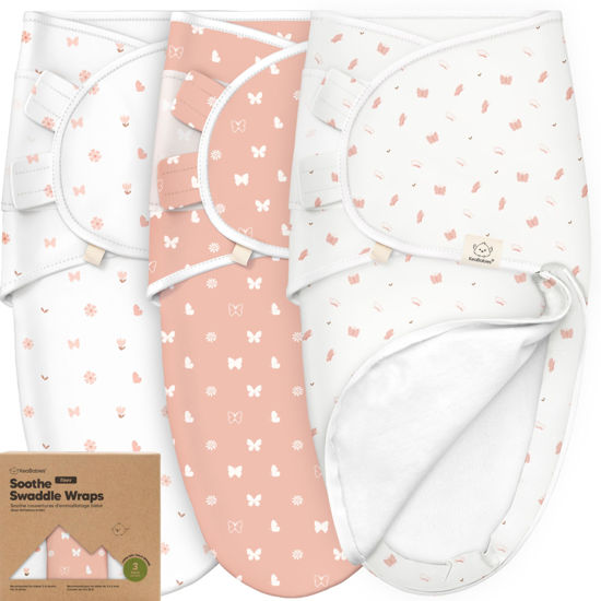 Picture of Baby Swaddle Sleep Sacks with Zipper-3-Pack Newborn Swaddle Sack,Baby Swaddles Sleep Sack 3-6 Months, Wearable Blanket Baby,Baby Swaddle Blanket Wrap,Swaddle Sack,Easy Change Swaddle(Butterflies, L)