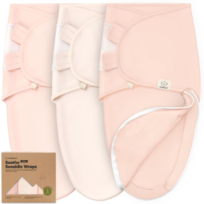Picture of Baby Swaddle Sleep Sacks with Zipper - 3-Pack Newborn Swaddle Sack, Baby Swaddles Sleep Sack 3-6 Months, Wearable Blanket Baby, Baby Swaddle Blanket Wrap, Swaddle Sack, Easy Change Swaddle(Angelic, L)