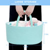 Picture of ABenkle Baby Diaper Caddy, Nursery Storage Bin and Car Organizer for Diapers and Baby Wipes, Cotton Rope Diaper Basket Caddy, Changing Table Diaper Storage Caddy Baby Gift Baskets, Green