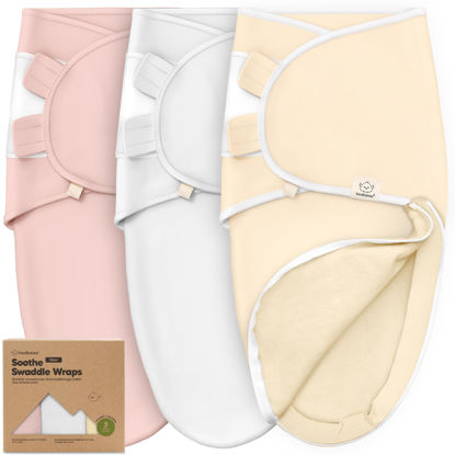 Picture of Baby Swaddle Sleep Sacks with Zipper - 3-Pack Newborn Swaddle Sack, Baby Swaddles Sleep Sack 0-3 Months, Wearable Blanket Baby, Baby Swaddle Blanket Wrap, Swaddle Sack, Easy Change Swaddle (Daffodil)
