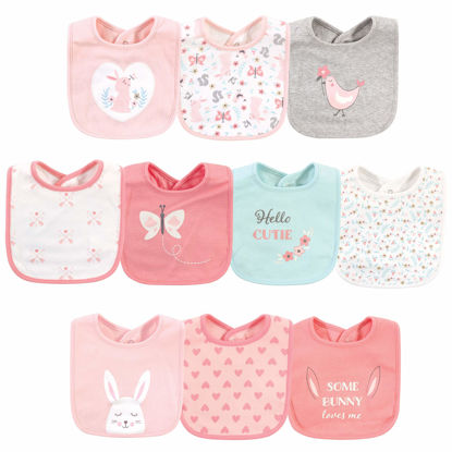 Picture of Hudson Baby Unisex Baby Cotton Bibs, Sweet Bunny, One Size