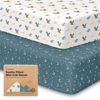 Picture of 2-Pack Mini Crib Sheets Fitted, Pack and Play Sheets - Organic Cotton Pack N Play Sheets for Pack and Play Mattress, Playard Baby Crib Sheets, Jersey Crib Sheets Neutral for Boys, Girls (Dragon Tale)