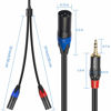 Picture of Disino 1/8 Inch to Dual XLR Male Y-Splitter Cable,Unbalanced 3.5mm Mini Jack TRS Stereo Aux to Double Male XLR Adapter Interconnect Breakout Patch Cord - 10 Feet/3 Meters
