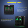 Picture of Nilight 2 Gang Rocker Switch Panel 12V 24V DC Green Switches Aluminum Panel 5Pin ON Off PreWired Toggle Switch Panel Waterproof for Cars Boats ATVs UTVs,2 Years Warranty