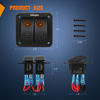 Picture of Nilight 2 Gang Rocker Switch Panel with Orange LED Light 5 Pin On Off Pre-Wired Rocker Switch Aluminum Panel Toggle Switch Panel Waterproof for 12V/24V Cars Marine Boats ATVs Trailers RV Trucks