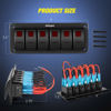Picture of Nilight 6 Gang Rocker Switch Panel 5Pin On Off Toggle Switch Aluminum Holder 12V 24V Dash Pre-Wired Red Backlit Switches for Automotive Cars Marine Boats RVs Truck