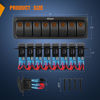 Picture of Nilight 8 Gang Rocker Switch Panel with Orange LED Light 5 Pin On Off Pre-Wired Rocker Switch Aluminum Panel Toggle Switch Panel Waterproof for 12V/24V Cars Marine Boats ATVs Trailers RV Trucks