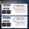 Picture of Nilight 4 Gang Rocker Switch Panel with Purple LED Light 5 Pin On Off Pre-Wired Rocker Switch Aluminum Panel Toggle Switch Panel Waterproof for 12V/24V Cars Marine Boats ATVs Trailers RV Trucks