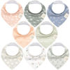 Picture of 8-Pack Organic Baby Bandana Drool Bibs for Girls - Super Absorbent Baby Bibs for Baby Girls, Baby Boys, Soft Cotton Bandana Bibs, Baby Drool Bib, Teething Bibs for Infant, Toddler, Bib Girl (Fleur)