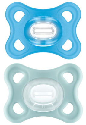 Picture of MAM Comfort Pacifiers, Newborn Pacifiers, 2 Count (Pack of 1) MAM Pacifiers 3-12 Months, Best Pacifier for Breastfed Babies, Boy Silicone Pacifier