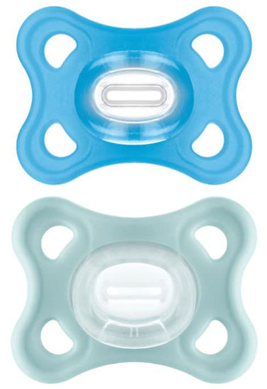 Picture of MAM Comfort Pacifiers, Newborn Pacifiers, 2 Count (Pack of 1) MAM Pacifiers 3-12 Months, Best Pacifier for Breastfed Babies, Boy Silicone Pacifier