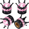 Picture of 4 Pieces Crown Tire Valve Stem Caps Bling Handmade Crystal Rhinestone Universal Chrome Crown Vehicle Car Tire Caps Covers, Attractive Accessories for Car (Pink and Black)