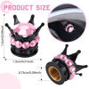 Picture of 4 Pieces Crown Tire Valve Stem Caps Bling Handmade Crystal Rhinestone Universal Chrome Crown Vehicle Car Tire Caps Covers, Attractive Accessories for Car (Pink and Black)