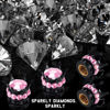 Picture of 4 Pieces Crown Tire Valve Stem Caps Bling Handmade Crystal Rhinestone Universal Chrome Crown Vehicle Car Tire Caps Covers, Attractive Accessories for Car (Pink and Black)