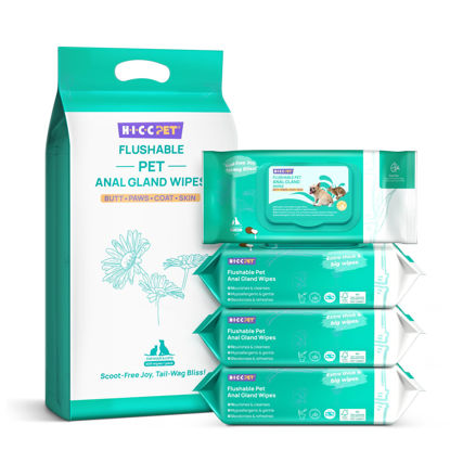 Picture of HICC PET Wipes for Dogs & Cats, Cleansing Deodorizing & Soothing Allergy Infections Anal Gland Pets Wipes with Coconut Oil - Dog Grooming Wipes for Butt and Paw - Hypoallergenic & Vet Recommended