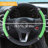 Picture of LoyaForba Bling Soft Leather Steering Wheel Cover, 15 Inch Colorful Rhinestones Auto Elastic Steering Wheel Protector, Sparkly Crystal Diamond for Women Girls, Car Accessories for Most Cars (Green)