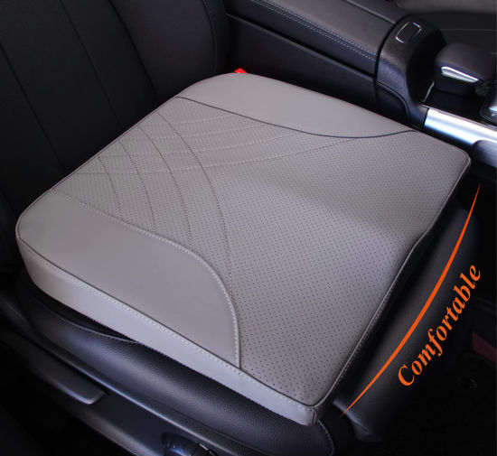 Picture of kingphenix Premium Car Seat Cushion, Memory Foam Driver Seat Cushion to Improve Driving View- Coccyx & Lower Back Pain Relief- Seat Cushion for Car, Truck, Office Chair (Gray)