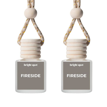 Picture of Bright Spot Car Air Freshener - Air Freshener for Car, Premium Car Hanging Air Freshener, Long-Lasting Fragrance for Auto and Home, 2 Bottles (Fireside - Slightly Spicy, Smokey, Woody)