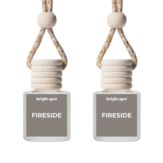 Picture of Bright Spot Car Air Freshener - Air Freshener for Car, Premium Car Hanging Air Freshener, Long-Lasting Fragrance for Auto and Home, 2 Bottles (Fireside - Slightly Spicy, Smokey, Woody)