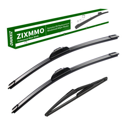Picture of 3 Factory Wipers Blade Replacement for Nissan Rogue 2014 2015 2016 2017 2018 2019 2020 2021 2022 2023 -Original Equipment Windshield Window Wiper Blades Set - 26"/17"/12" (Set of 3) J HOOK