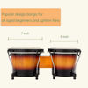 Picture of BAHAMUT Bongo Drum Set, 6"+7" Wooden Bongos for Adults & Kids Beginners, Ideal Percussion for Education and Practice, Comes with Tuning Wrench & Waterproof Bag