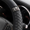 Picture of Osilly Bling Car Steering Wheel Cover, 15 Inch Rhinestones Soft Leather Elastic Steering Wheel Protector, Sparkly Crystal Diamond for Women Girls, Car Interior Accessories for Most Cars (Black)