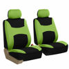 Picture of FH Group Car Seat Covers Front Set Green Cloth - Seat Covers for Low Back Car Seats with Removable Headrest, Universal Fit, Automotive Seat Cover, Airbag Compatible Car Seat Cover for SUV, Sedan, Van