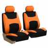 Picture of FH Group Car Seat Covers Front Set Orange Cloth - Seat Covers for Low Back Car Seats with Removable Headrest, Universal Fit, Automotive Seat Cover, Airbag Compatible Car Seat Cover for SUV, Sedan, Van