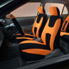 Picture of FH Group Car Seat Covers Front Set Orange Cloth - Seat Covers for Low Back Car Seats with Removable Headrest, Universal Fit, Automotive Seat Cover, Airbag Compatible Car Seat Cover for SUV, Sedan, Van
