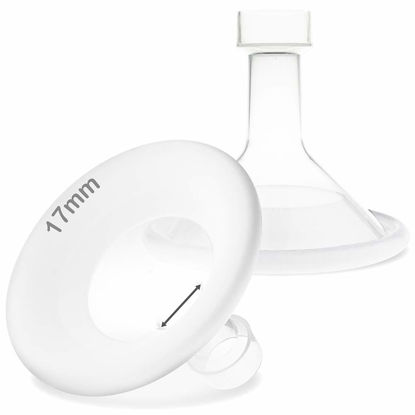 Picture of Nenesupply 17mm Soft Flange Compatible with Medela Breast Pump Parts Replace 17mm Flange for Medela Acessories Compatible with Pump in Style Parts Symphony Swing Harmony Pumps and Personalfit Flex