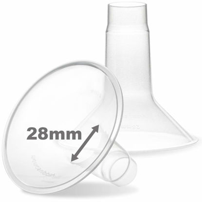 Picture of Nenesupply 28mm Flange Compatible with Medela Breast Pump Parts Replace 28mm Flange for Medela Accessories Compatible with Pump in Style Parts Symphony Swing Harmony Pump Work with Personalfit Flex