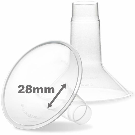 Picture of Nenesupply 28mm Flange Compatible with Medela Breast Pump Parts Replace 28mm Flange for Medela Accessories Compatible with Pump in Style Parts Symphony Swing Harmony Pump Work with Personalfit Flex