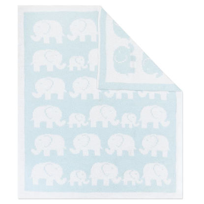 Picture of Living Textiles Chenille Baby Blanket - Blue Elephant Ultra Soft, Thick, and Versatile | Warm Blanket for Newborns, Throw Blanket for Crib, Stroller Cover | Perfect Baby Gift 40 x 30 inches