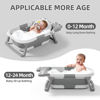 Picture of TPN Collapsible Baby Bathtub for Infants to Toddler with Real-time Temp Monitor+Floating Cushion,Foldable Baby Bath Tub Set Applicable 0-36 Month,Perfect Portable Travel Baby Tub for Newborns Boy