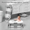 Picture of TPN Collapsible Baby Bathtub for Infants to Toddler with Real-time Temp Monitor+Floating Cushion,Foldable Baby Bath Tub Set Applicable 0-36 Month,Perfect Portable Travel Baby Tub for Newborns Boy