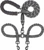 Picture of iYoShop Dual Dog Leash, Double Dog Leash, 360 Swivel No Tangle Walking Leash, Shock Absorbing Bungee for Two Dogs, Black, Large (25-150 lbs)