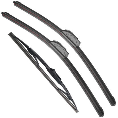 Picture of RAINTOK Windshield Wiper Blades Replacement for Dodge Grand Caravan 2008 2009 2010 2011 2012 2013 2014-2019 Original Factory Quality Front Rear Wipers Blade Set for Car - 26" 20" 16" (Piece of 3)