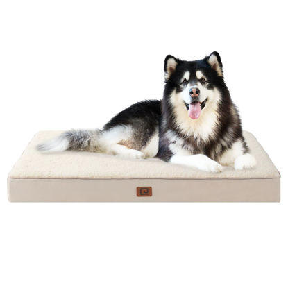 Picture of EHEYCIGA Orthopedic XXL Dog Beds for Jumbo Dogs with Removable Washable Cover for Crate, Camel, 47x29