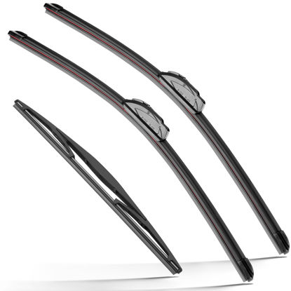 Picture of RAINTOK Windshield Wiper Blades Replacement for 2012-2018 Subaru Forester / 2015-2019 Subaru Outback Original Factory Quality Front Rear Wipers Blade Set for My Car - 26" 17" 14" (Pack of 3)