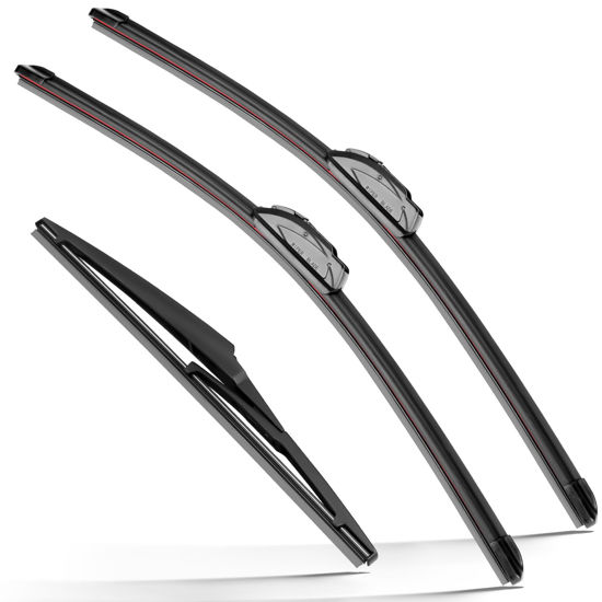 Picture of RAINTOK Windshield Wiper Blades Replacement for 2009-2016 Toyota Venza Original Factory Quality Front Rear Wipers Blade Set for My Car - 26" 22" 12" (Pack of 3)