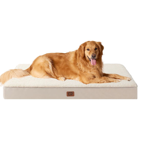 Picture of EHEYCIGA Orthopedic XL Dog Beds for Extra Large Dogs with Removable Washable Cover, Camel, 44x32