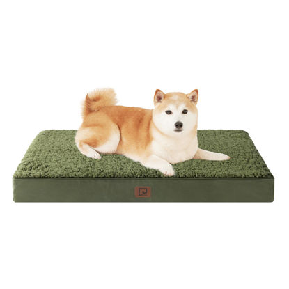 Picture of EHEYCIGA Orthopedic Dog Beds for Large Dogs with Removable Washable Cover, Dark Green, 36x27