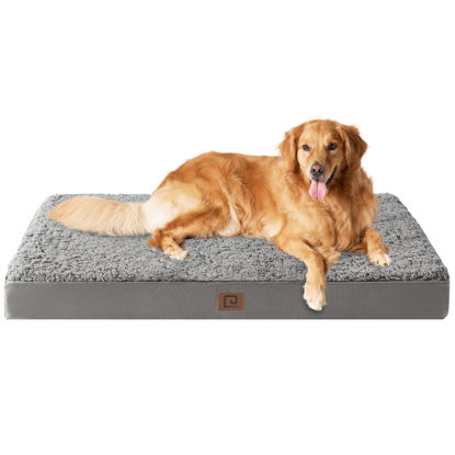 Picture of EHEYCIGA Orthopedic XL Dog Beds for Extra Large Dogs with Removable Washable Cover, Light Grey, 44x32