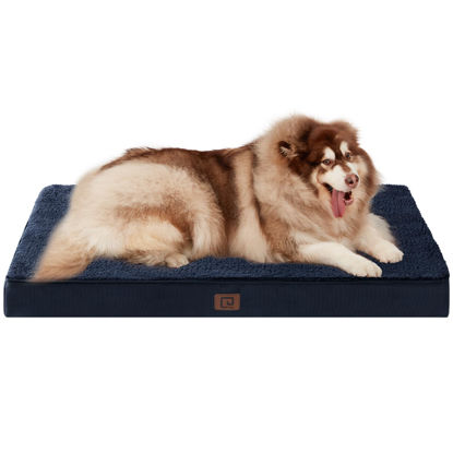 Picture of EHEYCIGA Orthopedic XXL Dog Beds for Jumbo Dogs with Removable Washable Cover for Crate, Navy, 47x29