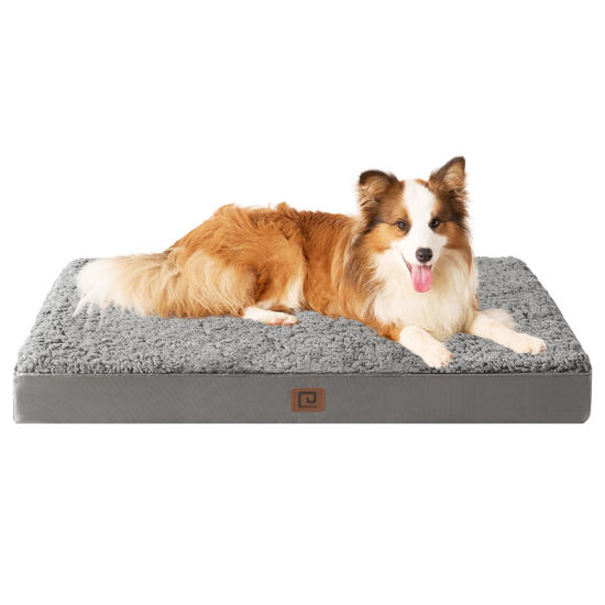 Picture of EHEYCIGA Orthopedic XL Dog Beds for Extra Large Dogs with Removable Washable Cover for Crate, Light Grey, 41x27