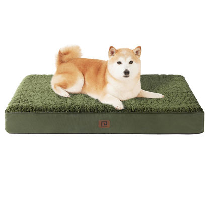Picture of EHEYCIGA Orthopedic Foam Dog Bed for Large Dogs, 35"L x 23"W x 3.5"Th, Dark Green