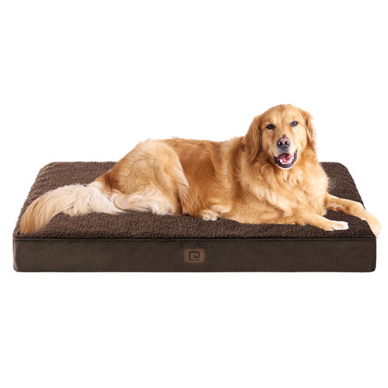 Picture of EHEYCIGA Orthopedic XL Dog Beds for Extra Large Dogs with Removable Washable Cover, Brown, 44x32